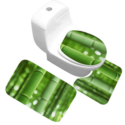 Zeegle Green prirodna memorijska pjena Prostirka za kupaonicu Trodijelni tepih za kupaonicu Neklizajuće Podne prostirke za WC školjku