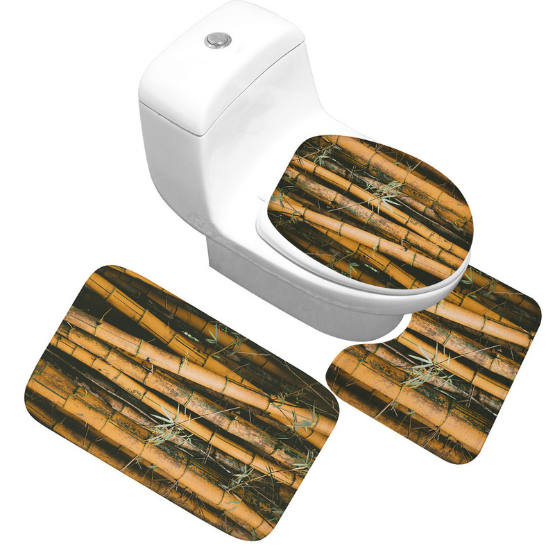 Zeegle Green prirodna memorijska pjena Prostirka za kupaonicu Trodijelni tepih za kupaonicu Neklizajuće Podne prostirke za WC školjku