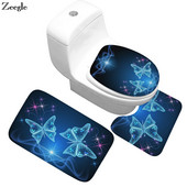 Zeegle Memory Foam vannas paklājs Tauriņu raksta paklājs vannas istabai Pretslīdes vannas istabas grīdas paklāji dušas paklāji vannas istabas paklāju komplekts