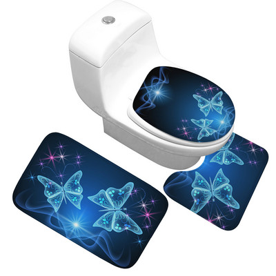 Zeegle Memory Foam vannas paklājs Tauriņu raksta paklājs vannas istabai Pretslīdes vannas istabas grīdas paklāji dušas paklāji vannas istabas paklāju komplekts