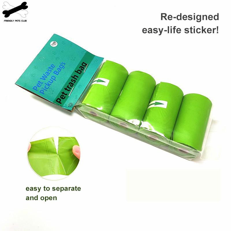 Suņu izkārnījumu maisiņi 4/8 ruļļi noārdāmi atkritumu atkritumu maisi Īpaši biezi, spēcīgi izkārnījumu maisi Garantēti necaurlaidīgi lielam mazam sunim