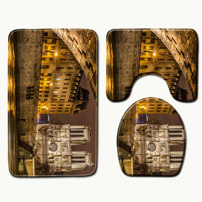 Zeegle Notre Dame de Paris Pattern WC prostirke za kupaonicu Kupaonski set Tepih Kupaonski tepih 3 komada WC tepiha koji upijaju vodu