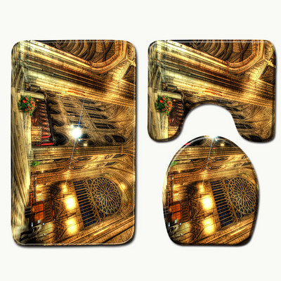 Zeegle Notre Dame de Paris Pattern WC prostirke za kupaonicu Kupaonski set Tepih Kupaonski tepih 3 komada WC tepiha koji upijaju vodu