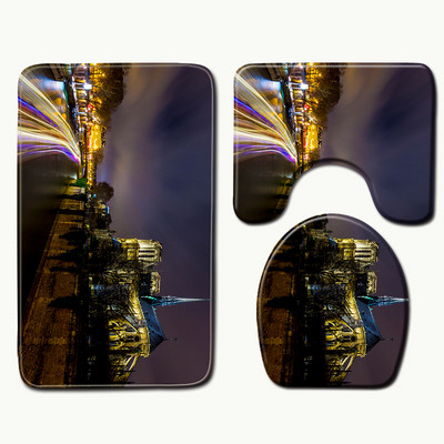 Zeegle Notre Dame de Paris Pattern WC prostirke za kupaonicu Kupaonski set Tepih Kupaonski tepih 3 komada WC tepiha koji upijaju vodu