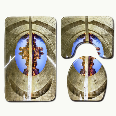 Zeegle Notre Dame de Paris Pattern WC prostirke za kupaonicu Kupaonski set Tepih Kupaonski tepih 3 komada WC tepiha koji upijaju vodu