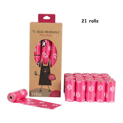 Rozā bioloģiski noārdāmi suņu izkārnījumu maisiņi Videi draudzīgi, necaurlaidīgi, kvalitatīvi biezi, spēcīgi mājdzīvnieku atkritumu maisi, viegli saplējami āra tīrīšanai