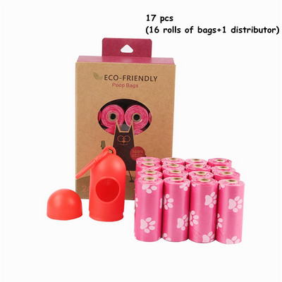 Rozā bioloģiski noārdāmi suņu izkārnījumu maisiņi Videi draudzīgi, necaurlaidīgi, kvalitatīvi biezi, spēcīgi mājdzīvnieku atkritumu maisi, viegli saplējami āra tīrīšanai
