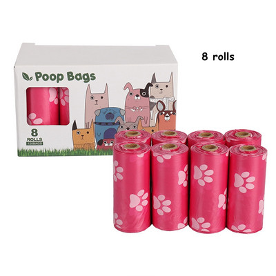 Rozā bioloģiski noārdāmi suņu izkārnījumu maisiņi Videi draudzīgi, necaurlaidīgi, kvalitatīvi biezi, spēcīgi mājdzīvnieku atkritumu maisi, viegli saplējami āra tīrīšanai