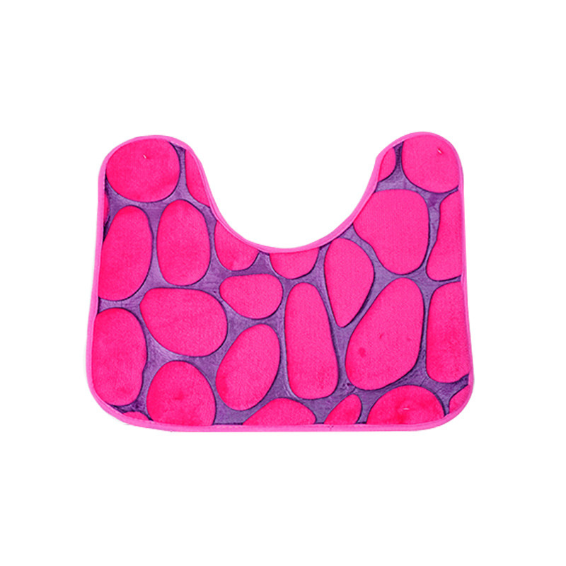 Zeegle 3D Stone Printed 3gab/komplekts Paklājiņi vannas istabai un tualetei Coral Fleece tualetes paklājiņi Vannas istabas paklāji Grīdas paklāji Vannas istabas paklājs