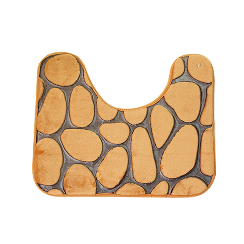 Zeegle 3D Stone Printed 3gab/komplekts Paklājiņi vannas istabai un tualetei Coral Fleece tualetes paklājiņi Vannas istabas paklāji Grīdas paklāji Vannas istabas paklājs