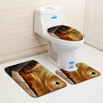 Zeegle 3Gb Lantern Pattern tualetes paklāju komplekts, neslīdoši paklājiņi vannas istabai un tualetes poda paklāja vākam