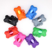 1PC Višebojni Pooper Scoopers&Bags Kutija za doziranje smeća u obliku kostiju za kućne ljubimce