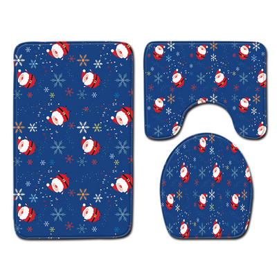 Zeegle Merry Christmas Prostirka za kupaonicu Poklopac Poklopac za WC školjku Set prostirki od flanela Protuklizna prostirka za kupaonicu Periva toaletna prostirka Tepih za uređenje doma