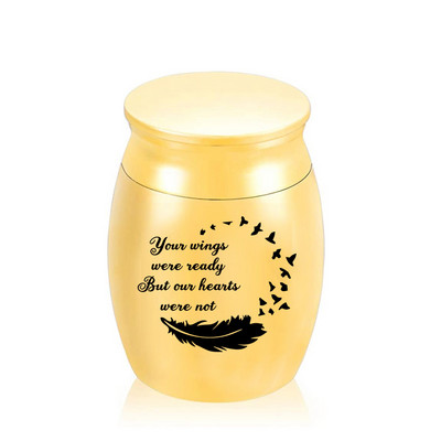 Eņģeļa spalvu Brīvības spārni Gravējami zili Skaisti Mazi Mājdzīvnieku zārki Mini kremācijas piemiņas urnas cilvēku pelniem