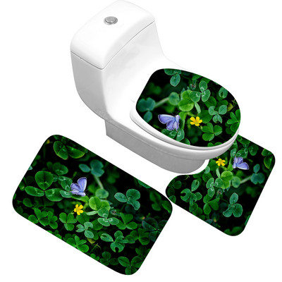 Zeegle toaletne prostirke s otisnutim leptirima Set kupaonskih prostirki protiv klizanja Set toaletnih prostirki za kupaonicu Tepih Kupaonska prostirka