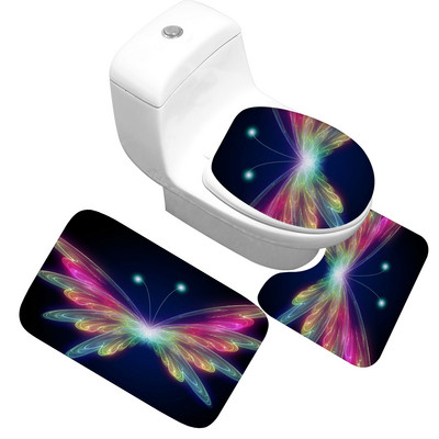 Zeegle toaletne prostirke s otisnutim leptirima Set kupaonskih prostirki protiv klizanja Set toaletnih prostirki za kupaonicu Tepih Kupaonska prostirka