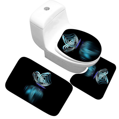 Zeegle toaletne prostirke s otisnutim leptirima Set kupaonskih prostirki protiv klizanja Set toaletnih prostirki za kupaonicu Tepih Kupaonska prostirka