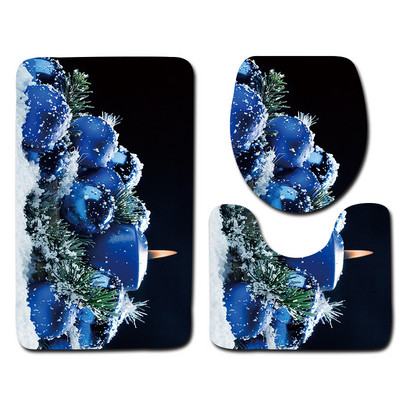 Zeegle 3gab Vannas istabas paklājiņu komplekts tualetes U tipa mikrošķiedras vannas paklājiņš vāks tualetes pārsegs neslīdošs grīdas paklājs flaneļa tualetes kāju paklājs