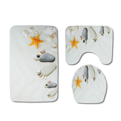 Zeegle 3Pcs/set Kupaonska prostirka WC prostirke Protuklizni kupaonski tepisi Komplet kupaonskih prostirki Flanel kupaonski tepih Prekrivač WC prostirke za tuš