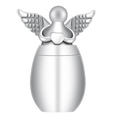 Personalizētas eņģeļa spārna piemiņas urnas cilvēkiem/dzīvnieku pelnu turētājam Mini kremācijas urnas nerūsējošā tērauda piemiņas pelnu burka