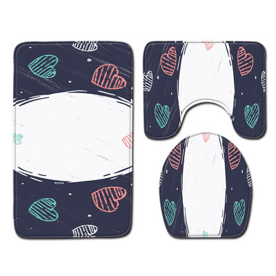 Zeegle moderns vannas istabas paklājiņu komplekts ūdeni absorbējošs dušas istabas paklājiņš tualetes grīda paklājs mazgājams vannas istabas kāju paklājiņš 3gab vannas paklājiņa komplekts