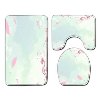 Zeegle moderns vannas istabas paklājiņu komplekts ūdeni absorbējošs dušas istabas paklājiņš tualetes grīda paklājs mazgājams vannas istabas kāju paklājiņš 3gab vannas paklājiņa komplekts