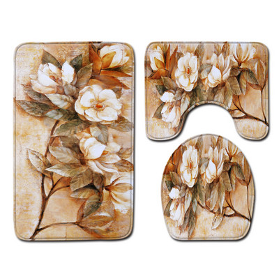 Zeegle moderns vannas istabas paklājiņu komplekts ūdeni absorbējošs dušas istabas paklājiņš tualetes grīda paklājs mazgājams vannas istabas kāju paklājiņš 3gab vannas paklājiņa komplekts