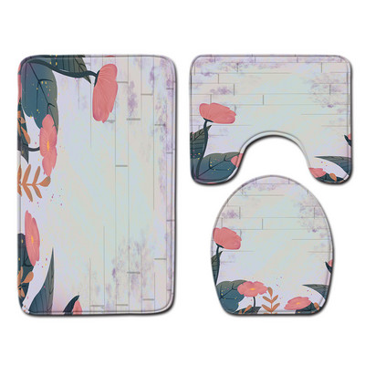 Zeegle moderns vannas istabas paklājiņu komplekts ūdeni absorbējošs dušas istabas paklājiņš tualetes grīda paklājs mazgājams vannas istabas kāju paklājiņš 3gab vannas paklājiņa komplekts