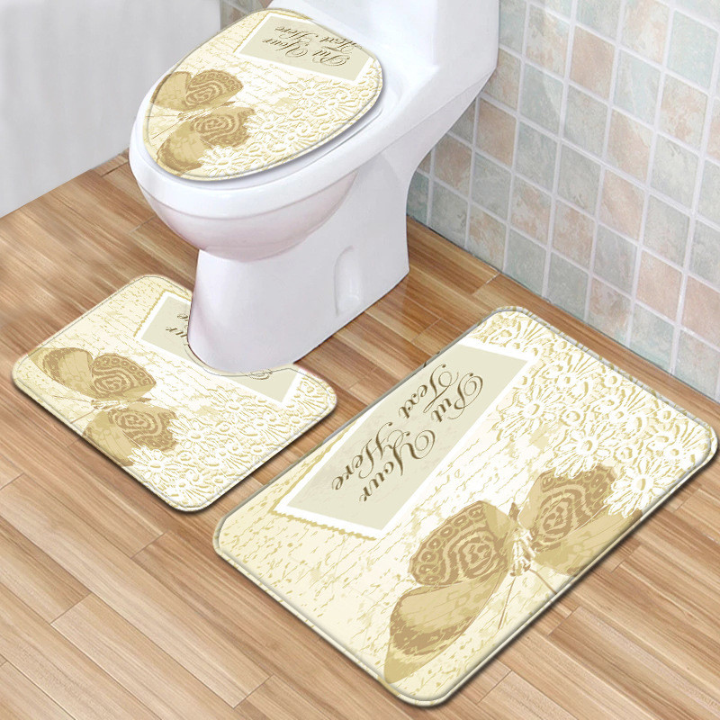 Zeegle moderns vannas istabas paklājiņu komplekts ūdeni absorbējošs dušas istabas paklājiņš tualetes grīda paklājs mazgājams vannas istabas kāju paklājiņš 3gab vannas paklājiņa komplekts