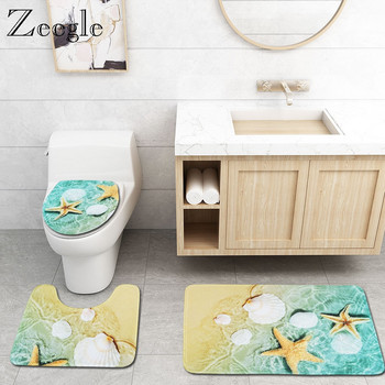 Χαλάκι μπάνιου Zeegle 3τμχ Σετ Μοκέτα Μπάνιου Παραλία Χαλιά Τουαλέτας Χαλιά Μπάνιου Αντιολισθητικά Χαλάκια Μπάνιου Χαλιά Πόρτας