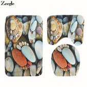 Ispis šljunka Podna prostirka za WC školjku Set od 3 komada Protuklizni tepih za kupaonicu Podloga za noge podloge za kupaonicu Otirač za kupaonicu WC prostirke Tepih Kućni dekor