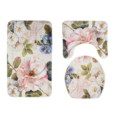 Ispis šljunka Podna prostirka za WC školjku Set od 3 komada Protuklizni tepih za kupaonicu Podloga za noge podloge za kupaonicu Otirač za kupaonicu WC prostirke Tepih Kućni dekor