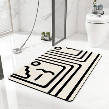 Nordic Супер абсорбираща подложка за баня Бежово противоплъзгащо симпатично килимче за душ, тоалетна WC подови килими Модерни аксесоари за баня за дома