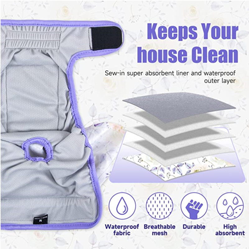 Pseće pelene Pelene za višekratnu upotrebu Fiziološki pristojan pojas Ženka Muški pas Zaštita od kućnih ljubimaca Menstrualne higijenske gaćice