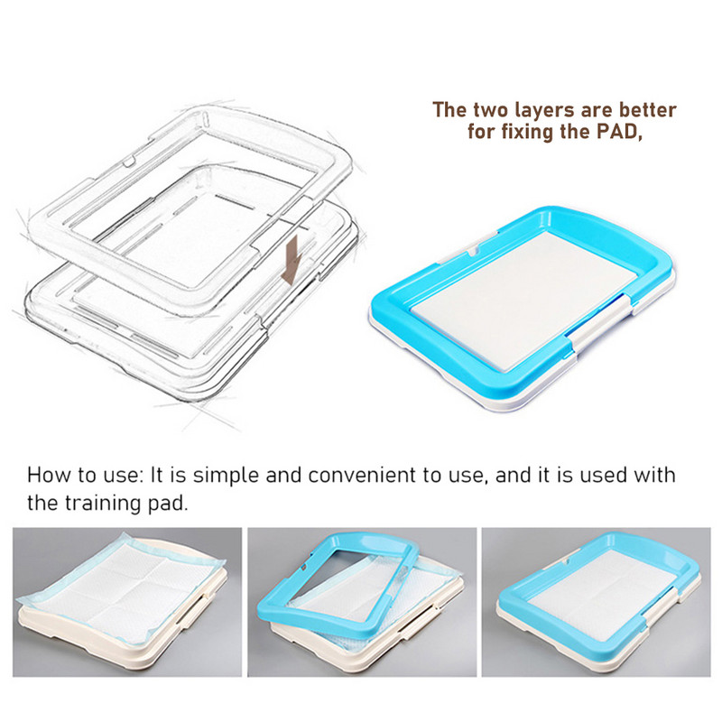 Prijenosni WC za dresuru pasa Unutarnji psi Mali WC za kućne ljubimce za male pse Mačke Kutija za mačji pijesak Držač jastučića za štene Pladanj Potrepštine za kućne ljubimce