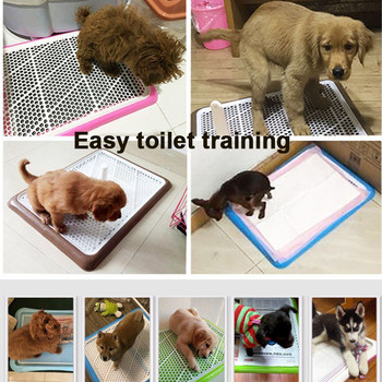 Προμήθειες σκυλιών Φορητή τουαλέτα κουταβιού για κατοικίδια Potty Dogs Dogs Litter Boxes Δίσκος απορριμμάτων Τουαλέτα εκπαίδευσης με ορθοστάτες Αντιολισθητικό ουρητήριο