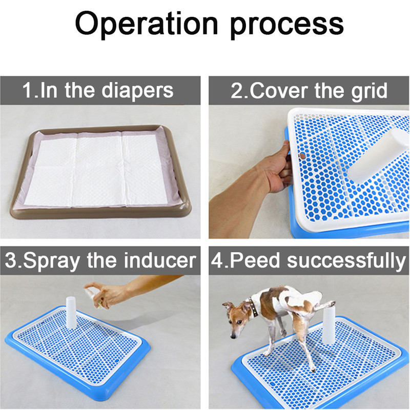 Suņu piederumi Pārnēsājama mājdzīvnieku kucēnu tualete Podiņš Suņi Kaķi Pakaišu kastes Atkritumu paplātes Apmācības tualete ar statņiem Neslīdošs pisuārs