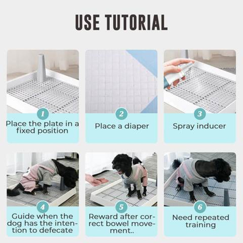 Pārnēsājama mājdzīvnieku tualete iekštelpu apmācībai sunim podiņa paliktnis plastmasas paplāte ar kolonnu, viegli tīrāmu maziem suņiem kaķiem, pakaišu kastēm, mājdzīvnieku piederumi