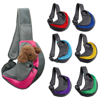Mesh Oxford Pet Outdoor Travel Pet Puppy Carrier Handbag Pouch Single Shoulder Bag Sling Mesh Comfort Travel Tote Shoulder Bag
