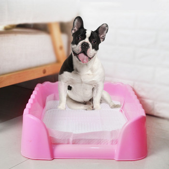 Φορητό πλέγμα δίσκου τουαλέτας κατοικίδιων ζώων Φράχτης τουαλέτας για σκύλους Τουαλέτα κουταβιού Θήκη μαξιλαριού εκπαίδευσης με φράχτη για κατούρημα για μικρό κατοικίδιο γιογιό