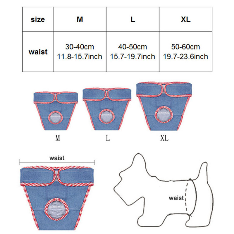 Sieviešu suņu šorti Biksītes Menstruālā apakšveļa Biksītes Kombinezons Mājdzīvnieku fizioloģiskais bikšu autiņbiksītes sanitārās mazgājamas lieliem suņiem