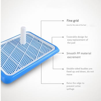 Pet Toliet Portable Training Plastic with Pillar Toilet Mat Training Potty Dog Pad Tray Toilet Training Urinary Trainer Pee Pad