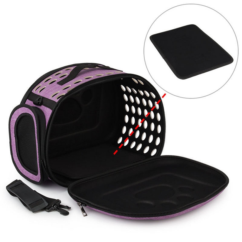 Torba za mačke Prijenosna sklopiva torba za nošenje kućnih ljubimaca Putna torba za automobil Na rame za male pse Ručno ljubičasta siva