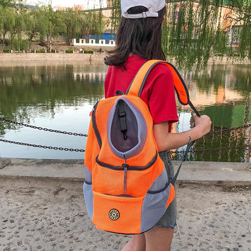 Nešiojama naminių šunų kelioninė kuprinė Kvėpuojanti tinklinė kačių šuniuko krepšys su dviem pečiais, skirtas naminiams šunims. Lauko nešiojimo krepšio paketas