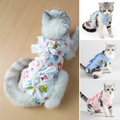 Slatko odijelo za oporavak kućnih ljubimaca Prozračna odjeća za operacije mačaka Rastezljiva majica za rehabilitaciju štenaca Od dojenja Odjeća za kućne ljubimce protiv lizanja