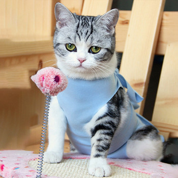Χαριτωμένο κοστούμι αποκατάστασης κατοικίδιων αναπνέει ρούχα χειρουργικής γάτας ελαστικά πουκάμισα απογαλακτισμού για αποκατάσταση κουταβιών Ρούχα κατοικίδιων ζώων κατά του γλείψιμο
