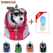 Раница за кучета Котка Аксесоари за домашни любимци Раница за куче Котка Извън раница Пътна дишаща мрежеста чанта с двойно рамо Преносима