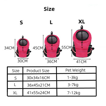 Φορητή τσάντα σακιδίου πλάτης για κουτάβι για κατοικίδιο ζώο, Φορητή τσάντα ταξιδιού, μπροστινό πλέγμα για υπαίθρια πεζοπορία, διπλή αθλητική σφεντόνα ώμων 3 μεγεθών