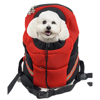 Pet Dog Carrier Котка Кученце Раница Чанта Преносима Пътна Предна Мрежа Открит Туризъм Head Out Двойно Рамо Спортен Слинг 3 Размера