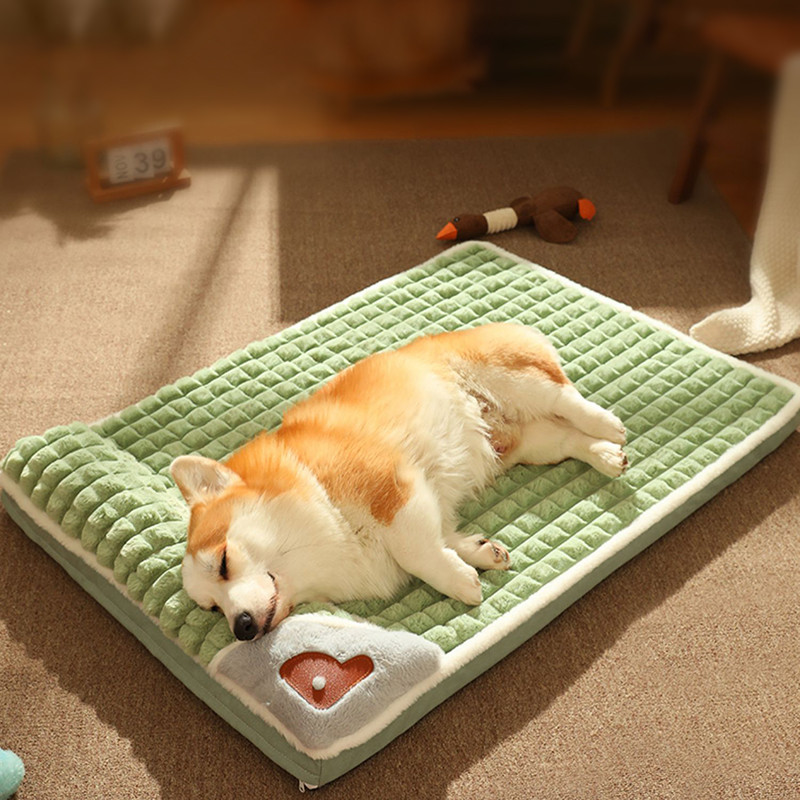 Мека поларена подложка за домашни любимци с възглавница Кученце Котка Уютно легло Спокойна възглавница за малки, средни големи кучета Топло одеяло за домашни любимци Подложка Покривало за спане